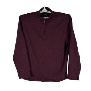 Van Heusen Mens Half Zip Pullover Classic Fit Size Large Maroon